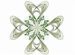 Abstract green symmetric design with white background