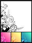 Love & flowers & scrolls background.   Vector. You easily can change colour and size.
