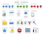 Various web icons in vector format with internet theme.