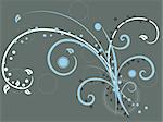 Floral vector with swirl and curvy vines.