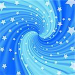 Blue twisting starry background