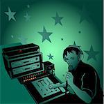 DJ rhytm - Coloured vector illustration.