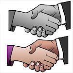 Handshake 04 - Coloured vector illustration.