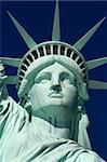 Close-up of the face on the Statue of Liberty