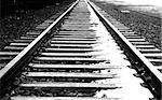 Black and White image of train tracks