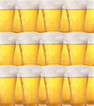 Rows of cold beer in closeup