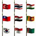 Asian and Middle Eastern Flags