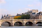 Stone bridge over Seine in Paris France