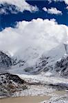 The view of a cloud covered Everest from the top of Kala Patthar.