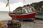 Fishing Boats in the bay of Beer, Devon.