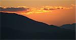 Sunset over the mountains in Murcia, Spain.