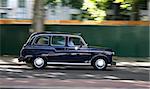 London Taxi car with motion blur effect