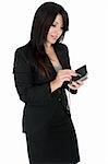 Business woman using a pda device