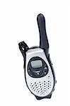 A long-range walkie talkie with soft shadow on a white background
