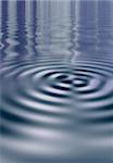 Smooth water ripple spreading out from the center. Computer generated.