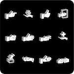 A hand elements icon series set.