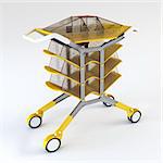 The concept image of the handcart 3d