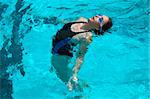 Synchronized swimmer during practice