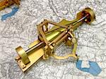 Vintage cartography brass precision measurement instrument