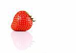 strawberry isolated over white with reflection
