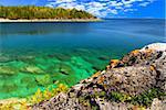 Beautiful view of a scenic lake with clear water. Georgian Bay, Canada.