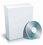 Blank 3d box with compact disc ready to use in your designs.