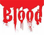 Pool of blood  with the word blood wrote in it that could be used as a header or title