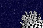 3D image of the chess world (white) – inspired by “Little Prince” by Antoine De Saint-Exupery