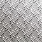a very large sheet of silver, nickel or alloy diamond or tread plate with square treads