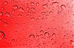 Water Drops on Red Glass