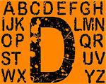 Acid Etched Font -  26 Individual Vector Letters (Acid etching is transparent so the letters can be overlaid on other graphics )