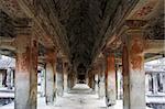 Angkor Wat interior corridor view with pillar.