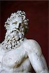 Head and shoulders shot of the River Tiber sculpture in the Vatican Museum, Rome, Italy.