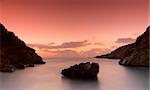 The bay at Kardamili, southern Greece, photographed after sunset