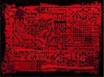 Grunge Circuit Board Effect with paint splats
