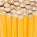 Close up of unsharpened pencils.