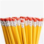 Group of eraser ends of pencils.