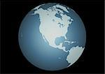 North America (Vector). Accurate map of North America. Mapped onto a globe. Includes Canada, USA, Mexico, Hawaii, Aleutians. Includes all the large lakes