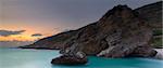 Image shows a seascape in southern Greece, photographed right after sunset