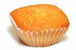 Closeup of tasty muffin isolated on white background.