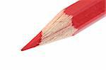 Close-up of red pencil isolated on white