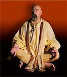 Funny guru sitting lotus style.