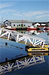 Boats moored at the wharf in Bonavista, Newfoundland, Canada - travel and tourism.