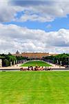 Simmer view of Versailles palace and gardens, France.