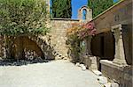 Yard in the Monastery of Our Lady, mount Filerimos, Rhodes, Greece
