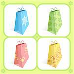 Shopping bags in different colours