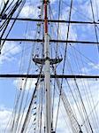 Tall foremast on the big sail ship