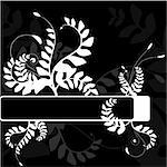 Vector - Floral illustration with vines and ferns. Blank space for your text.