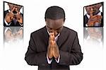 This is an image of businessman emphasising the need for silence, during prayer time.