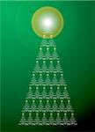 Sammlung von Mini-Weihnachtsbäume gemacht zu einer Pyramide